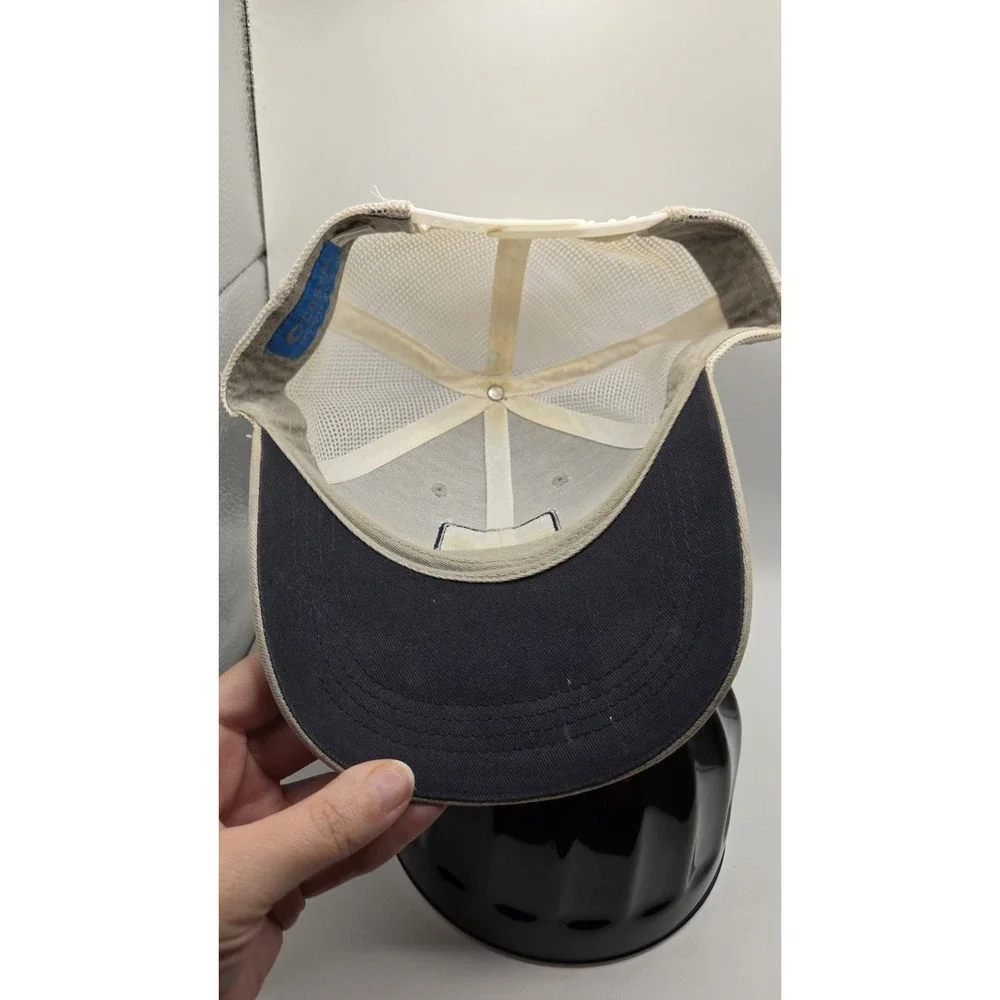 Costa Del Mar Trucker Hat Sand Beige White Mesh Snapback Fishing Cap Logo